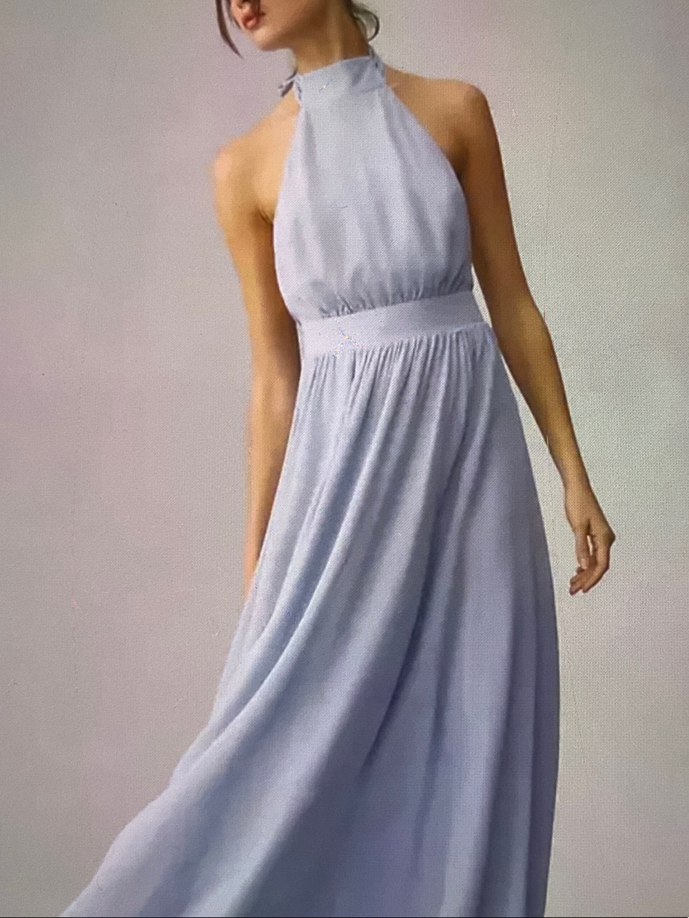 Reformation Andee Halter Maxi Dress in Mineral Blue
